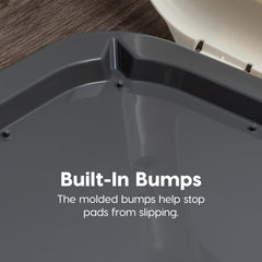 Easy-clean surface of IRIS pee pad holder for quick cleanup