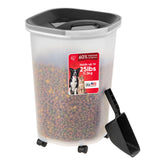 IRIS USA pet food container seal demonstrates airtight performance for fresher dry foods.