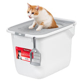 IRIS USA top-entry litter box lid for privacy and reduced mess