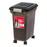 IRIS USA WeatherPro dog food container with airtight seal for freshness.