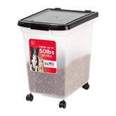 IRIS WeatherPro 65 Qt container with lid keeps contents fresh and organized.