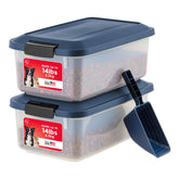 IRIS WeatherPro navy front view of airtight pet food container showing compact design