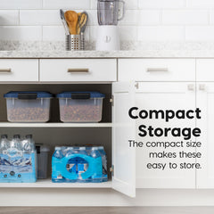 IRIS WeatherPro navy stacked view illustrating space-saving twin containers