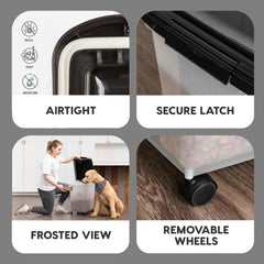 IRIS USA WeatherPro removable wheels for easy mobility around the kitchen.