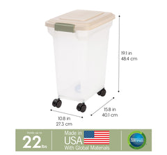IRIS WeatherPro with removable wheels for easy transport in home kitchen.