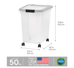 IRIS USA WeatherPro translucent body allows quick content checks