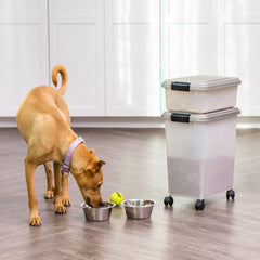 IRIS USA rolling wheels enable easy movement around kitchen or pantry.