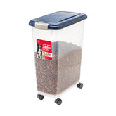 IRIS USA dog food container with lid closed for fresh kibble storage