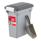 IRIS USA dog food storage container with airtight lid keeps kibble fresh and pest-free.