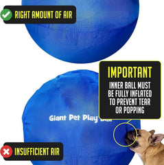 Iron Paws Giant Pet Play Ball with inflation pump included for easy setup
