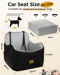 Ishineon dog car seat with side storage pockets for treats and toys.