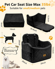 Ishineon dog seat elevated view helps reduce travel anxiety by giving pets a comfy lookout.