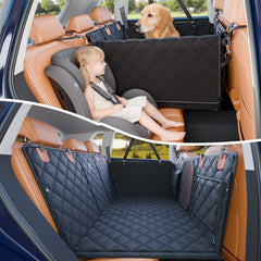 ITNAST back seat extender with dog hammock bed for roomy travels.