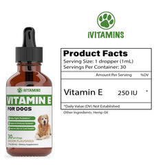 iVitamins Vitamin E for Dogs drops poured for fast absorption during daily use