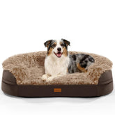 Iweepet orthopedic bed for large dogs with foam top for enhanced comfort.