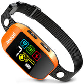 IWOOFI rechargeable bark collar close-up with auto-sensor for humane training