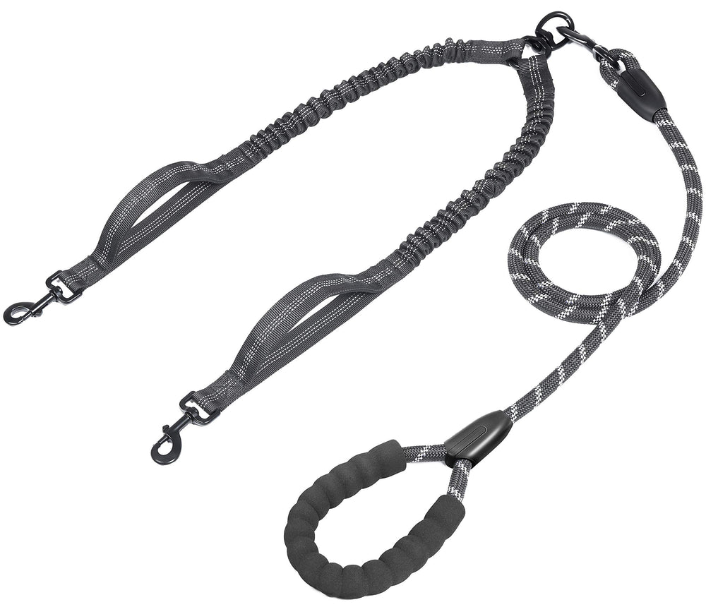 iyopets Double Dog Leash with traffic handles for steady crowd control.