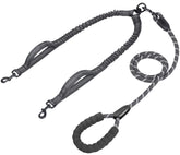 iyopets Double Dog Leash with traffic handles for steady crowd control.