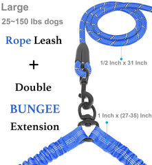iYoShop Dual Dog Leash with double bungee extension for active dogs