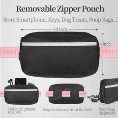 iYoShop leash with dual padded handles provides comfortable grip on jogs.