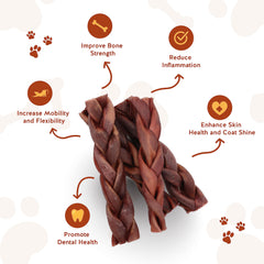 Jack&Pup beef collagen sticks shown as a rawhide-free dog treat