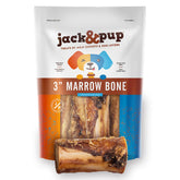 Jack&Pup Beef Marrow Bones 10-pack front view, long-lasting dog chew