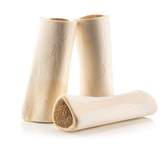 Close-up of Jack&Pup bully-stick flavored filled bone showing filling.
