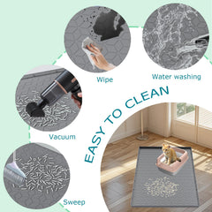 Jacooxi easy-clean cat litter mat is quick to rinse or wipe.