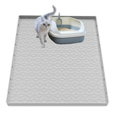Jacooxi cat litter mat large 34x22 inches gray traps litter and protects floors