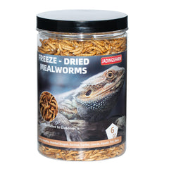 JADINGSFARM freeze dried mealworms 6oz pack shows a convenient high-protein treat.