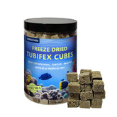 JADINGSFARM freeze dried tubifex worms cubes close-up showing crisp texture and protein-rich formula