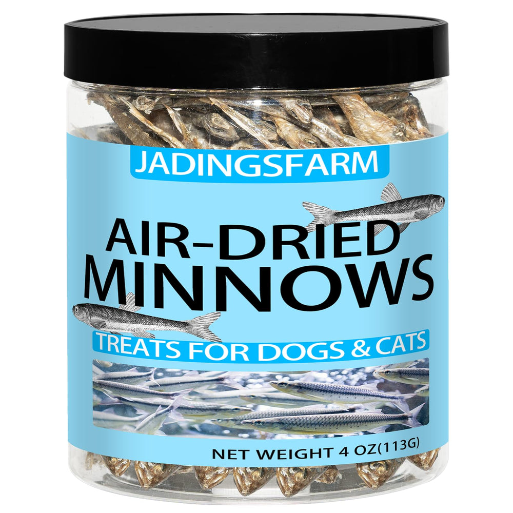 JADINGSFARM Minnows packaging shows 100% natural source for pets