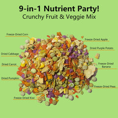 JADINGSFARM nine-in-one nutrient party mix highlights comprehensive nutrition for small pets.