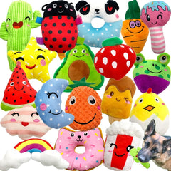 Jalousie 18-pack dog squeaky toys set for small to medium dogs for interactive play sessions.