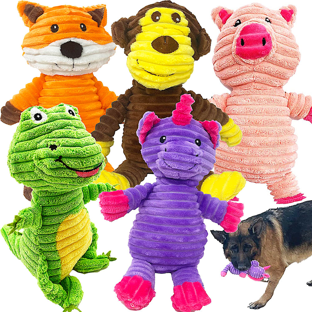 Jalousie plush dinosaur toy for interactive play and chewing