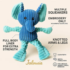 Jalousie plush toys squeaker-filled closeup demonstrates engaging sound for dogs