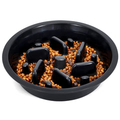 JASGOOD dog feeder slow-bowl opening fits 7.5-8 inch raised openings for elevated diners.