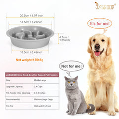 JASGOOD slow feeder bowl with six non-slip feet keeping it steady during meals.