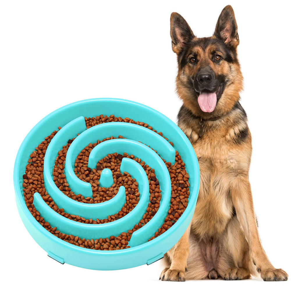 JASGOOD slow feeder bowl top view showing spiral maze design for controlled eating