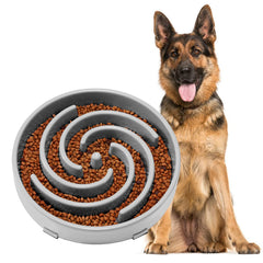 JASGOOD Slow Feeder Dog Bowl with spiral maze guides meals for calmer eating.