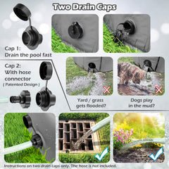 Jasonwell pool with side drain for quick water refresh during outdoor baths