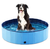 Jasonwell foldable dog pool 32-inch blue for easy outdoor baths