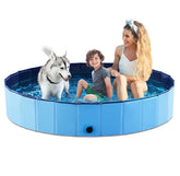Jasonwell foldable-dog-pool 71-inch blue with non-slip interior for safe splash time