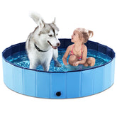 Jasonwell foldable dog pool folded for easy storage and transport
