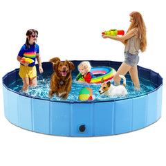 Jasonwell foldable dog pool full-size 87in ready for big dogs and kids.