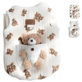 Jatmira plush bear pattern sleeveless outfit for cute daily wear