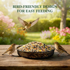 Javewot metal mesh feeder tray offers durable, multi-species feeding