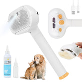 JAWADE 3-in-1 steam brush in action, dog grooming with steam action.