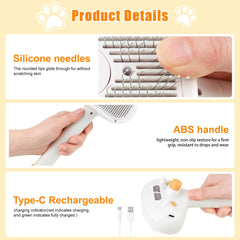 JAWADE steam technology in use, loosening fur and dirt during grooming.