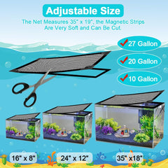 Jaxbo flexible-fit aquarium lid adapts to curved or square tanks.
